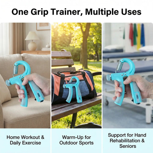 2-Pack Hand Gripper Strengthener, Adjustable Resistance (11-132 Lbs/5-60Kg) Forearm Exerciser, Workout Fitness Equipment for Muscle Building, Injury Recovery, Workout Training Equipment, Home Workout Gear