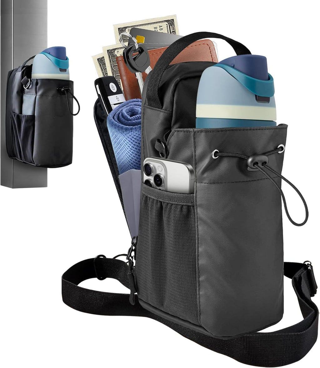 Magnetic Sports Water Bottle Bag with Phone Pouch