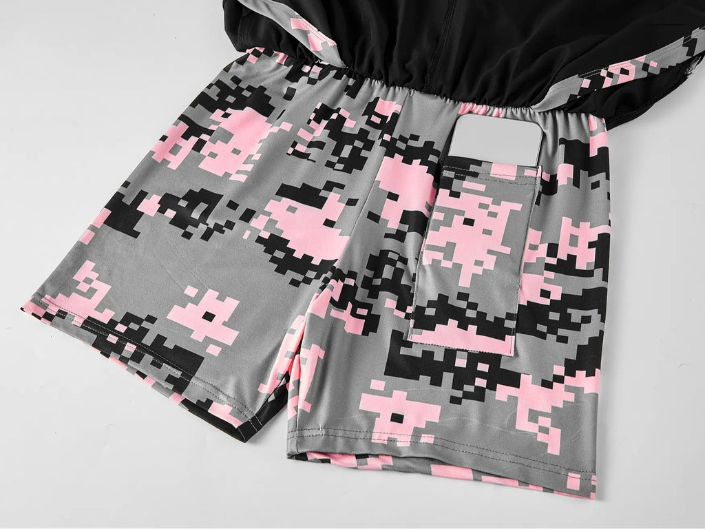 3‑Pack Women’s 2‑in‑1 Camo Running Shorts – Quick‑Dry, Anti‑Chafe Activewear