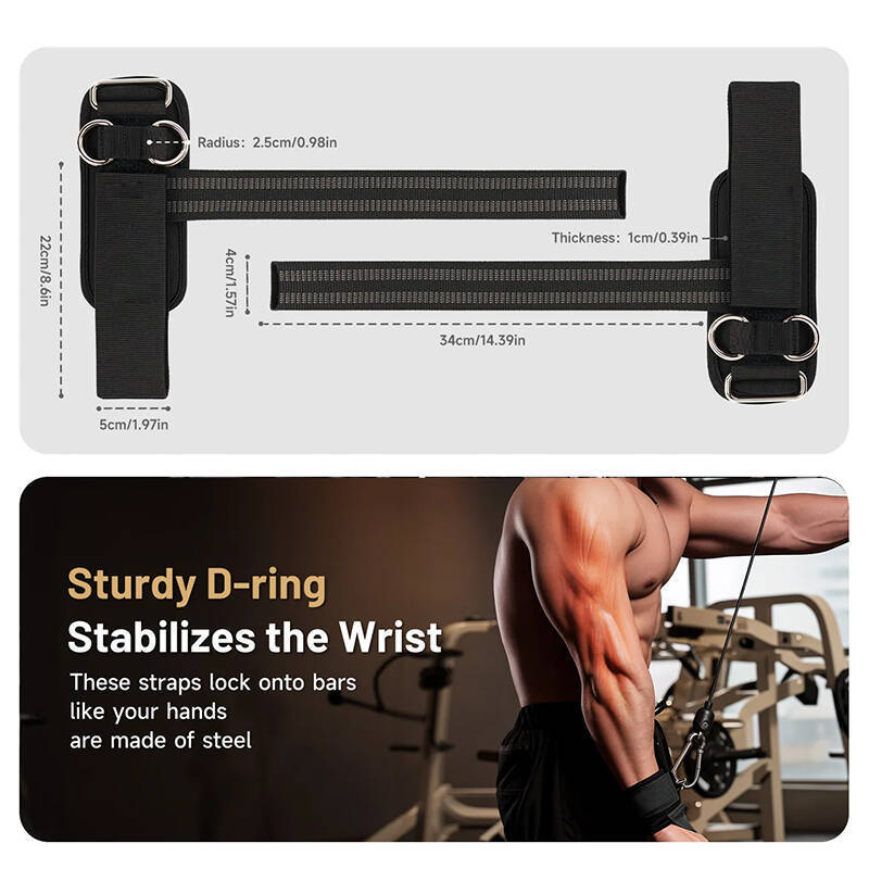 Double D Ring Anti Slip Pull Up Grip Belt Training Wristband