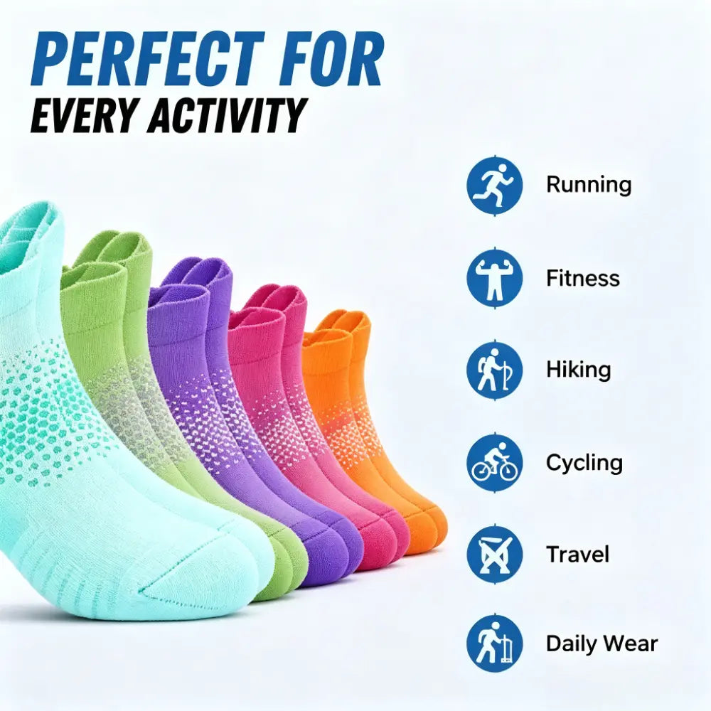 Women’s Low‑Cut Athletic Socks – Breathable Cushioned Ankle Style (6/12 Pairs)