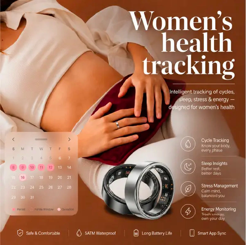 BRILO T07 Steel Smart Ring – Sleep, Activity & Health Insights