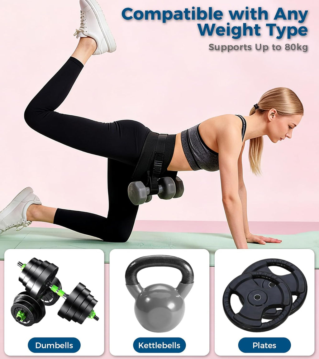 Adjustable Hip Thrust Belt – Slip‑Resistant Glute Training Belt for Dumbbells, Kettlebells & Plates
