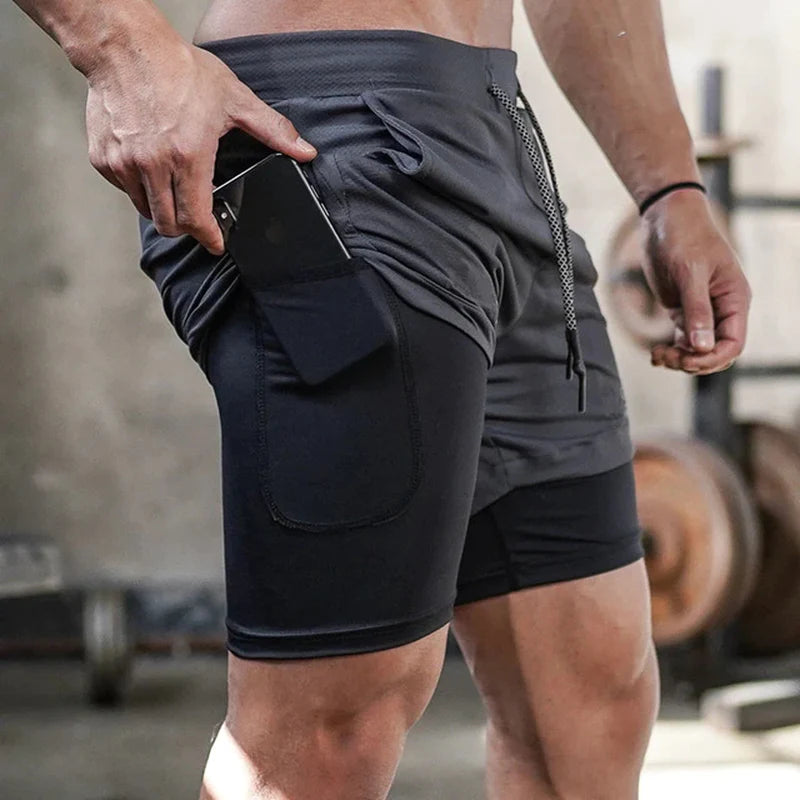 Men’s 2‑in‑1 Running Shorts – Quick‑Dry Training Fit