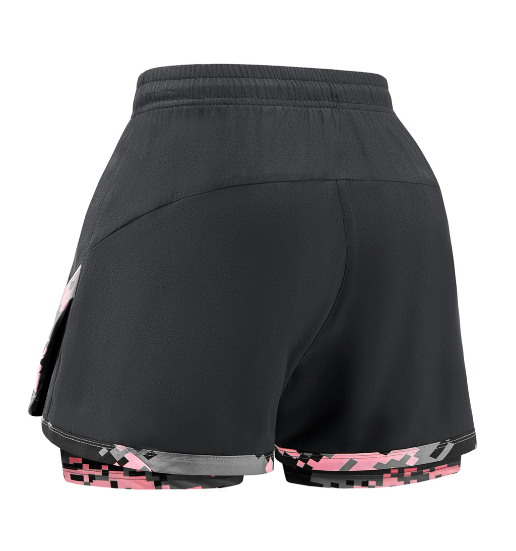 3‑Pack Women’s 2‑in‑1 Camo Running Shorts – Quick‑Dry, Anti‑Chafe Activewear