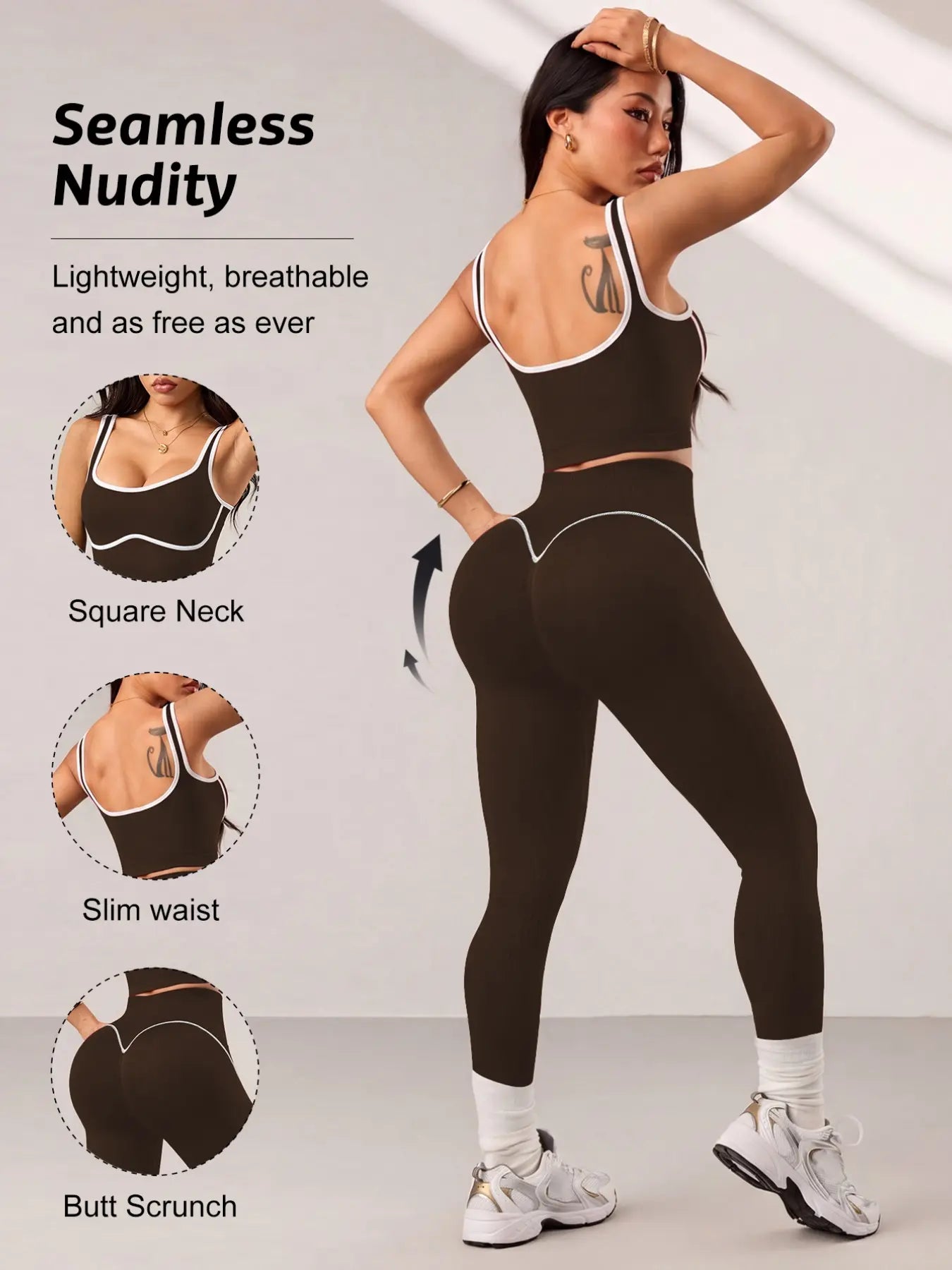 Women’s 2‑Piece Workout Set – High‑Waist Tummy Control Activewear