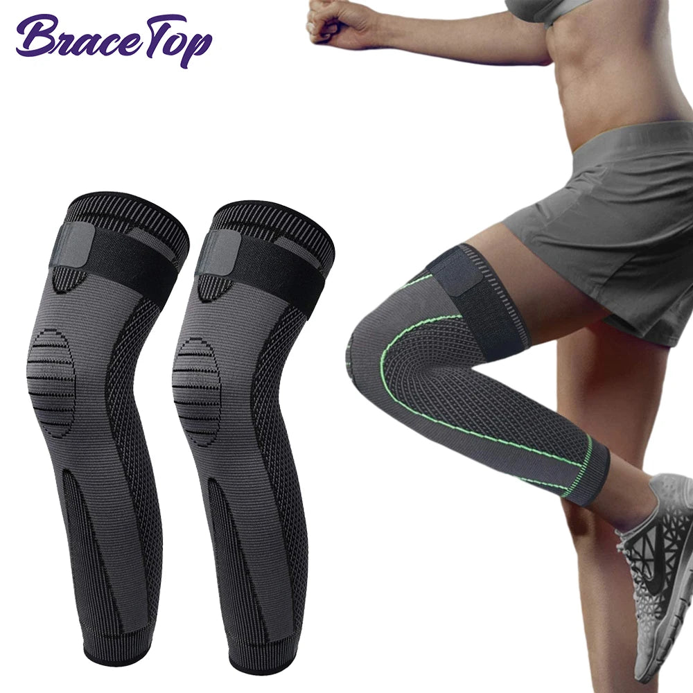 Anti‑Slip Long Knee Sleeve – Compression Support for Running & Training