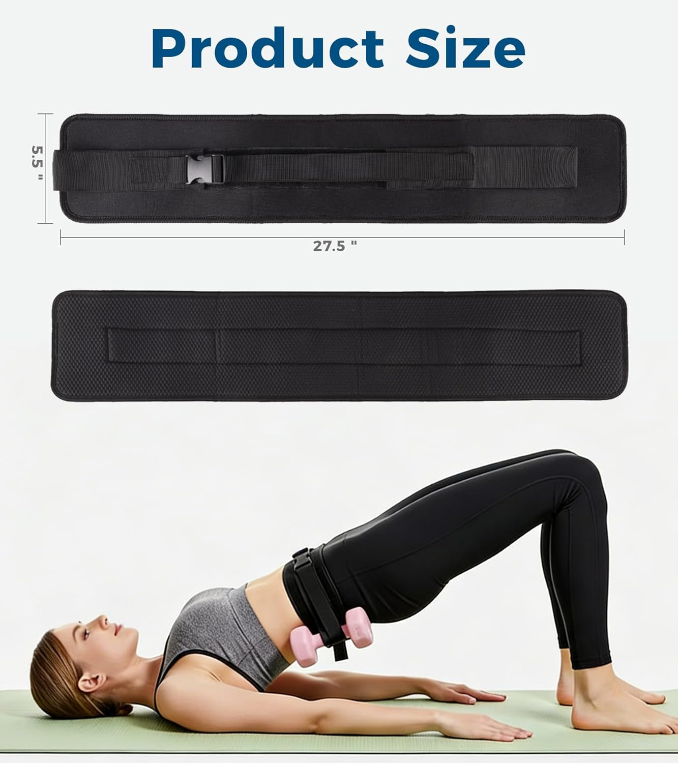 Adjustable Hip Thrust Belt – Slip‑Resistant Glute Training Belt for Dumbbells, Kettlebells & Plates
