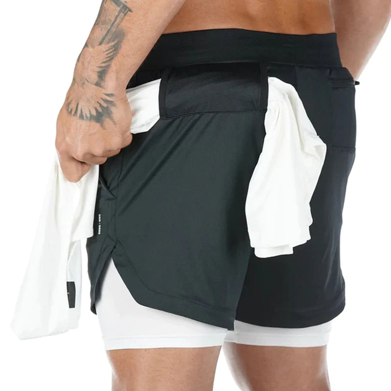 Men’s 2‑in‑1 Running Shorts – Quick‑Dry Training Fit
