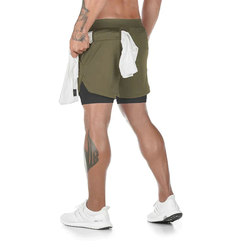 Men’s 2‑in‑1 Running Shorts – Quick‑Dry Training Fit