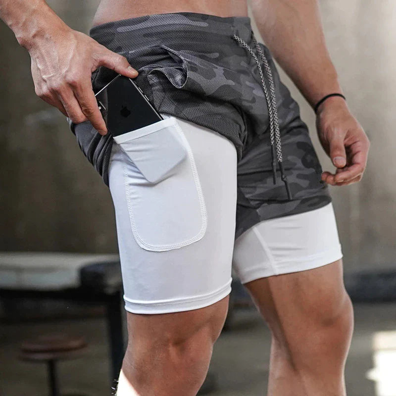 Men’s 2‑in‑1 Running Shorts – Quick‑Dry Training Fit