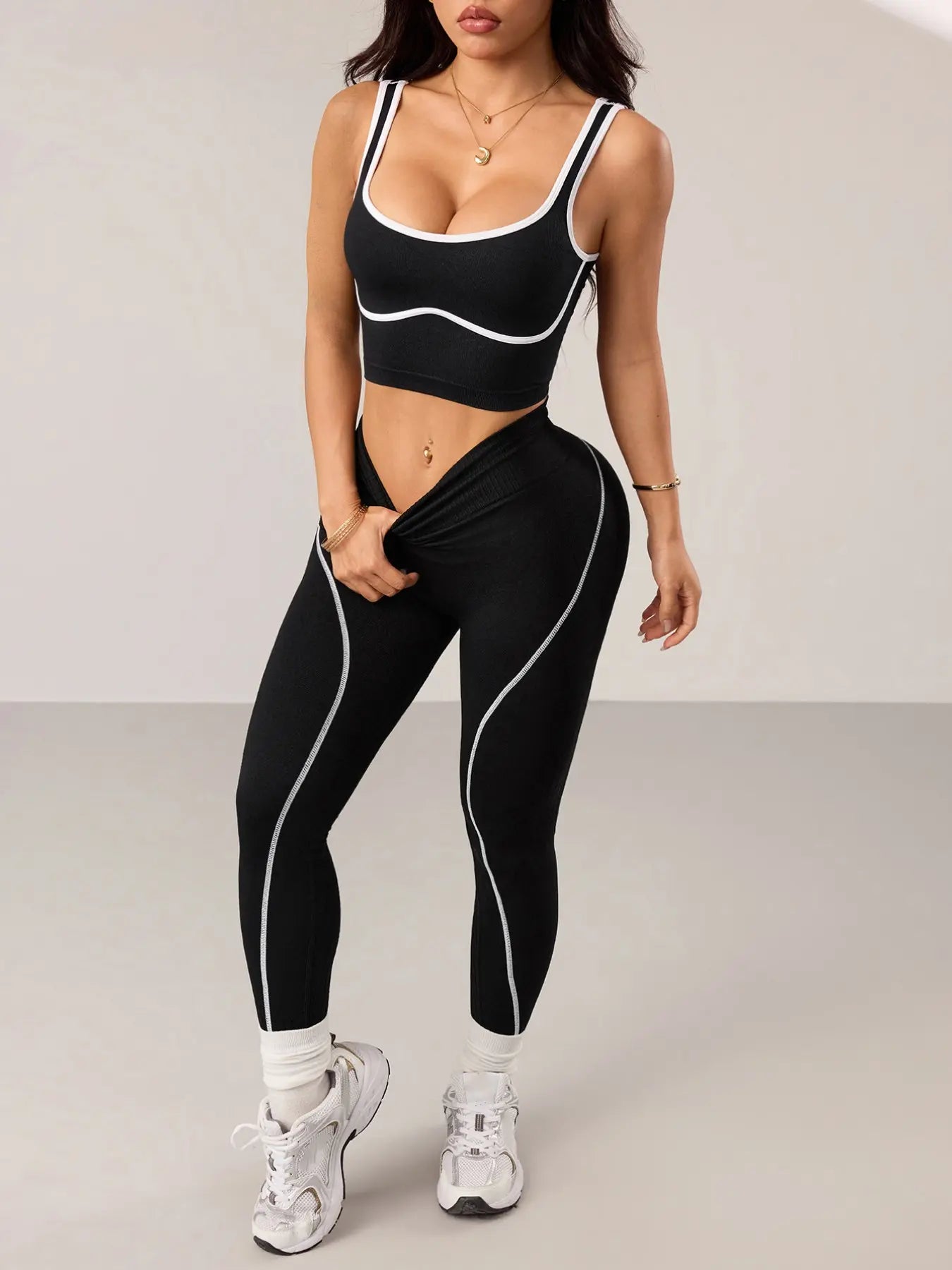 Women’s 2‑Piece Workout Set – High‑Waist Tummy Control Activewear