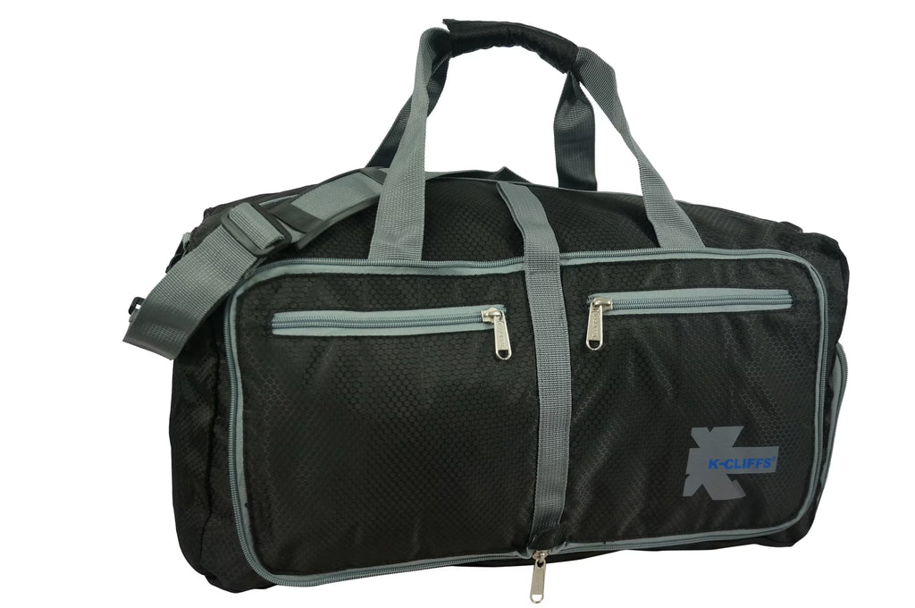 28" Foldable Travel Duffel Bag – Lightweight, Durable Gym & Weekender Bag with Shoe Compartment (Black)