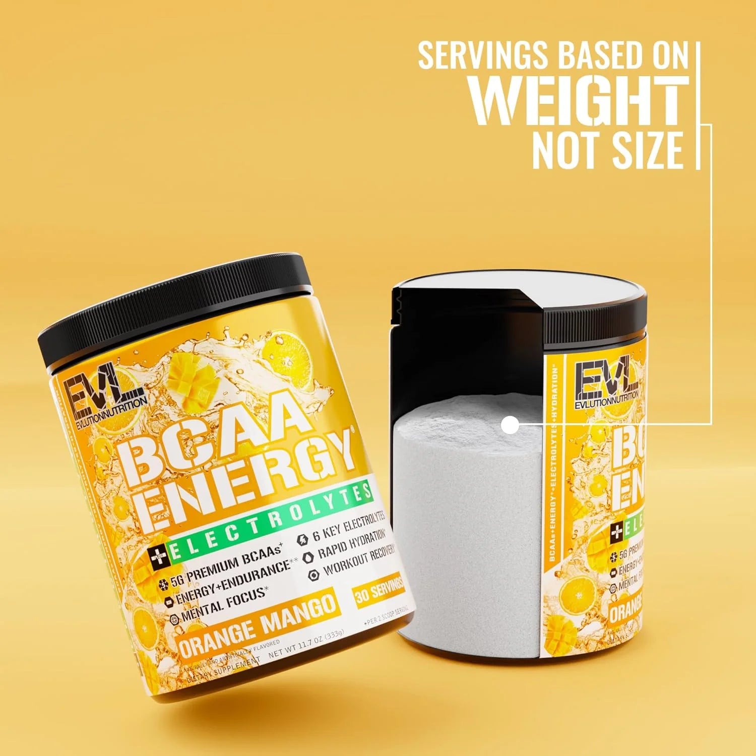 EVL BCAA Energy – Orange Mango Amino Recovery & Hydration Powder with Electrolytes