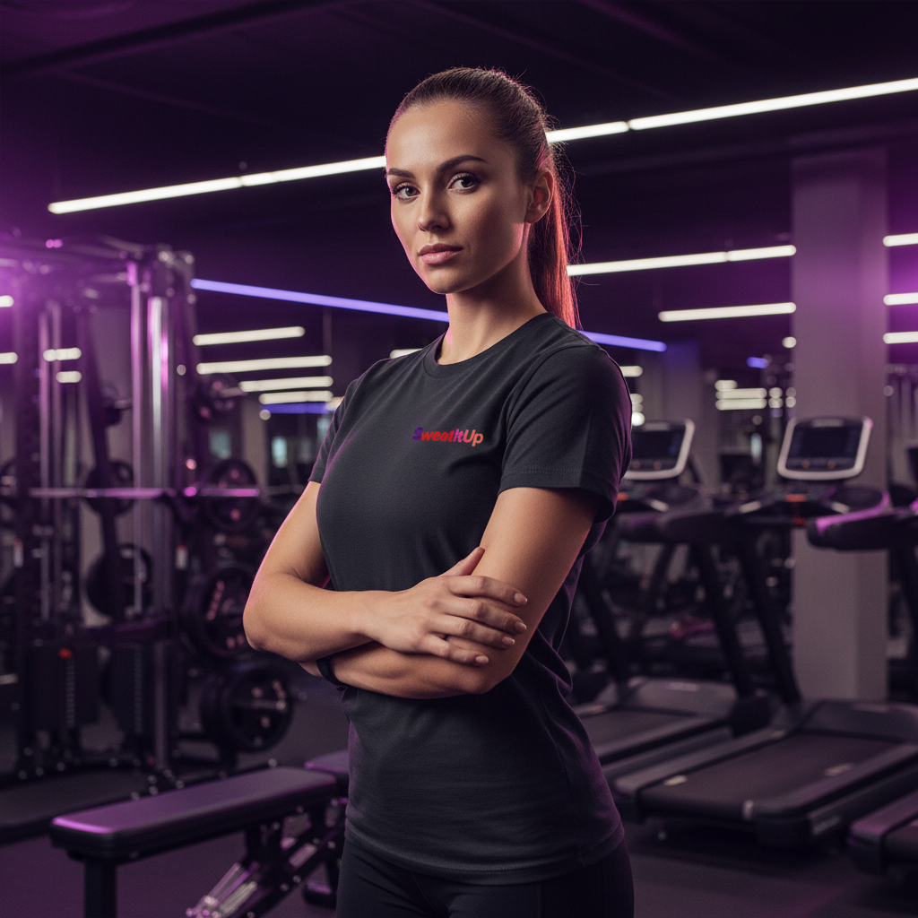 SweatItUp Black Tee - Gym Lifestyle