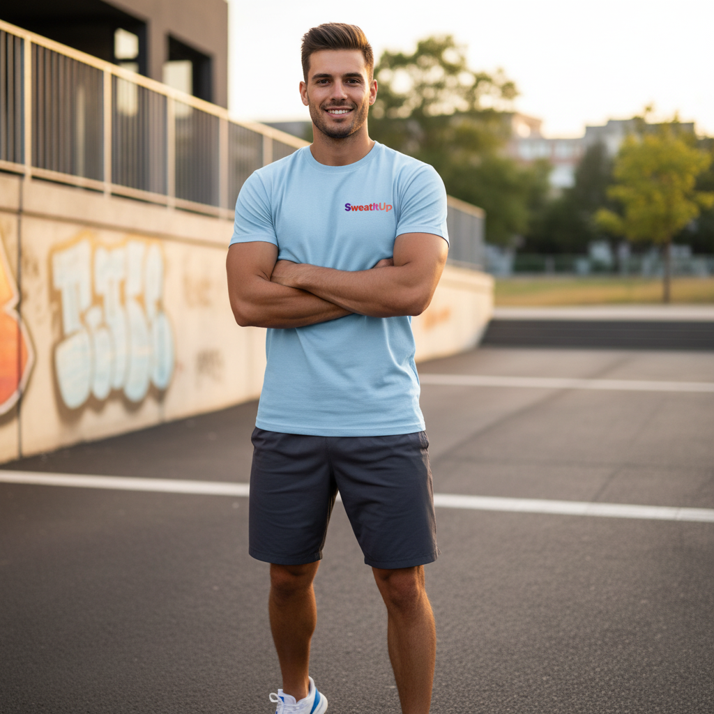 SweatItUp Tee - Model Wearing